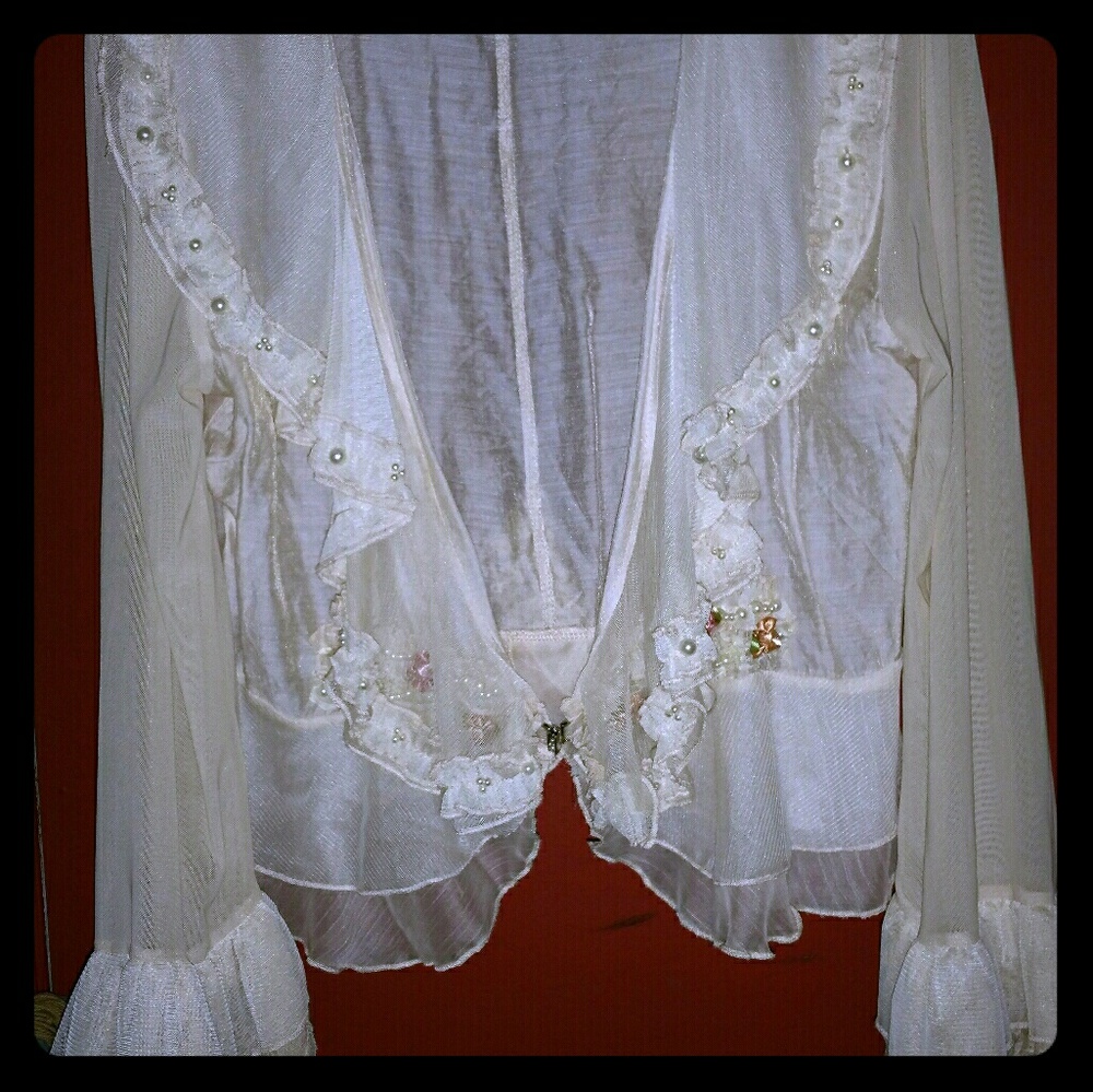 Sheer Ruffled Bolero Jacket